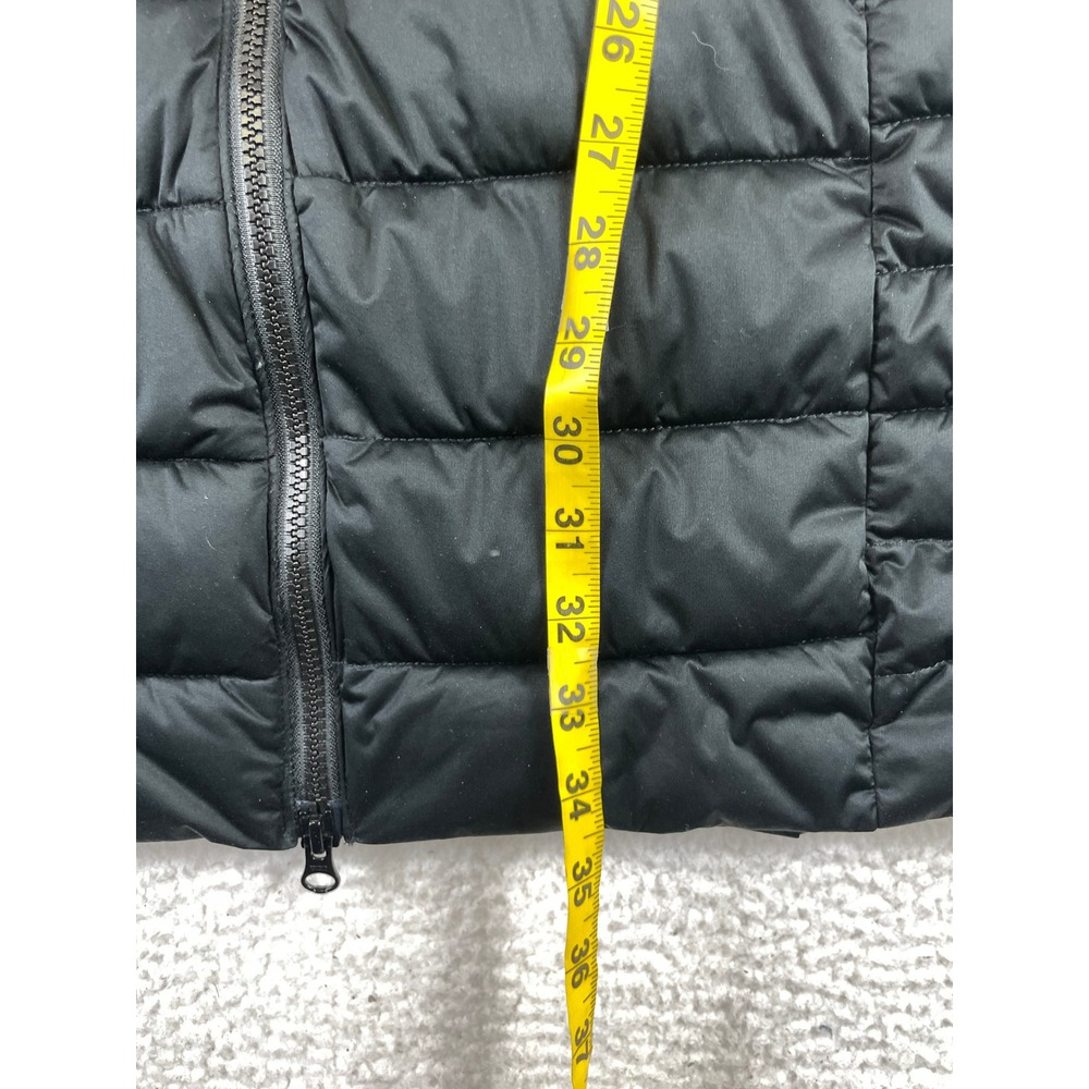 Save The Duck Women's 2 M Black Stretch Puffer Coat Long Hooded Parka Winter - Picture 10 of 16